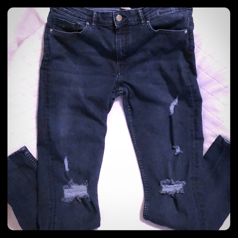 H&M skinny stretch distress jeans